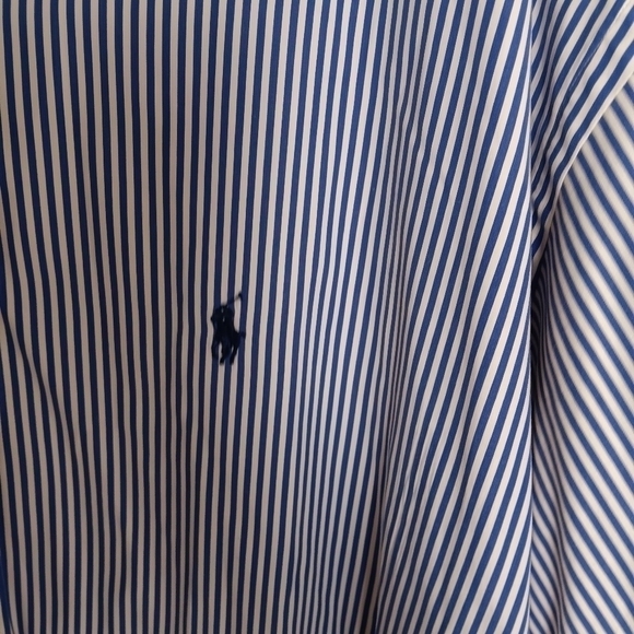 Ralph Lauren Blake Men's Blue White Stripe Long Sleeve Collared Shirt. Size XL - Picture 3 of 5